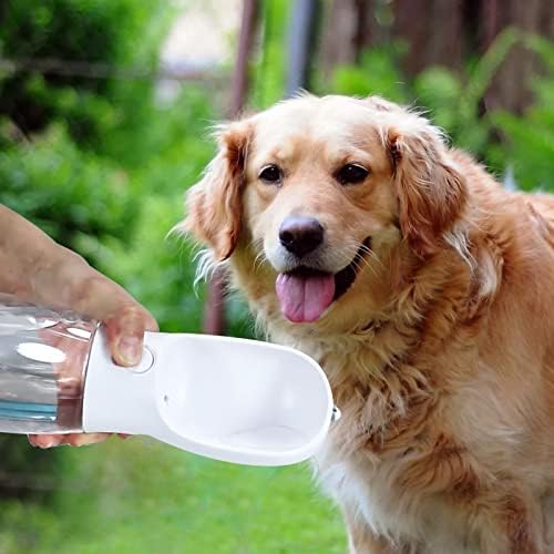 Преносима бутилка за вода Augegel за Кучета, Пътна Бутилка за Вода с Подвижен Контейнер за храна, Запечатани Система
