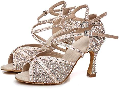 Дамски обувки за латино Танци HROYL с пайети, Обувки за балните танци Салса, Танго, Професионални Танцови Обувки