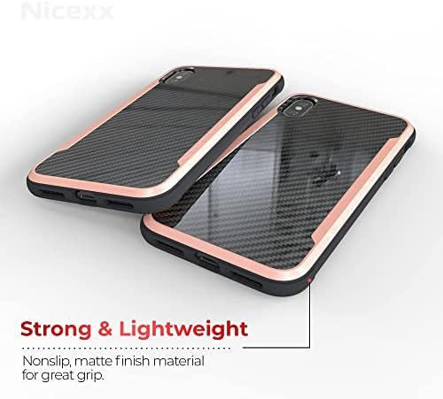 Nicexx Разработена за iPhone X Case / Предназначени за iPhone Xs Case модел от въглеродни влакна, 12 фута. Тестван
