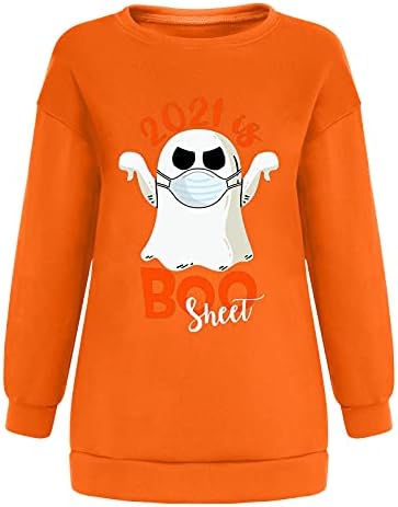 Красиви пуловери с графичен принтом, ризи за жени, потници с надпис Boo Sheet, негабаритная свободна hoody с дълъг