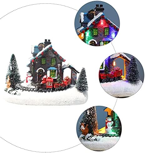 PRETYZOOM 4шт Коледни Къщи Коледна Къща От Нажежен Катран Мини-Къща Малка Къща От Смола стоп-моушън Фигурка Снежна