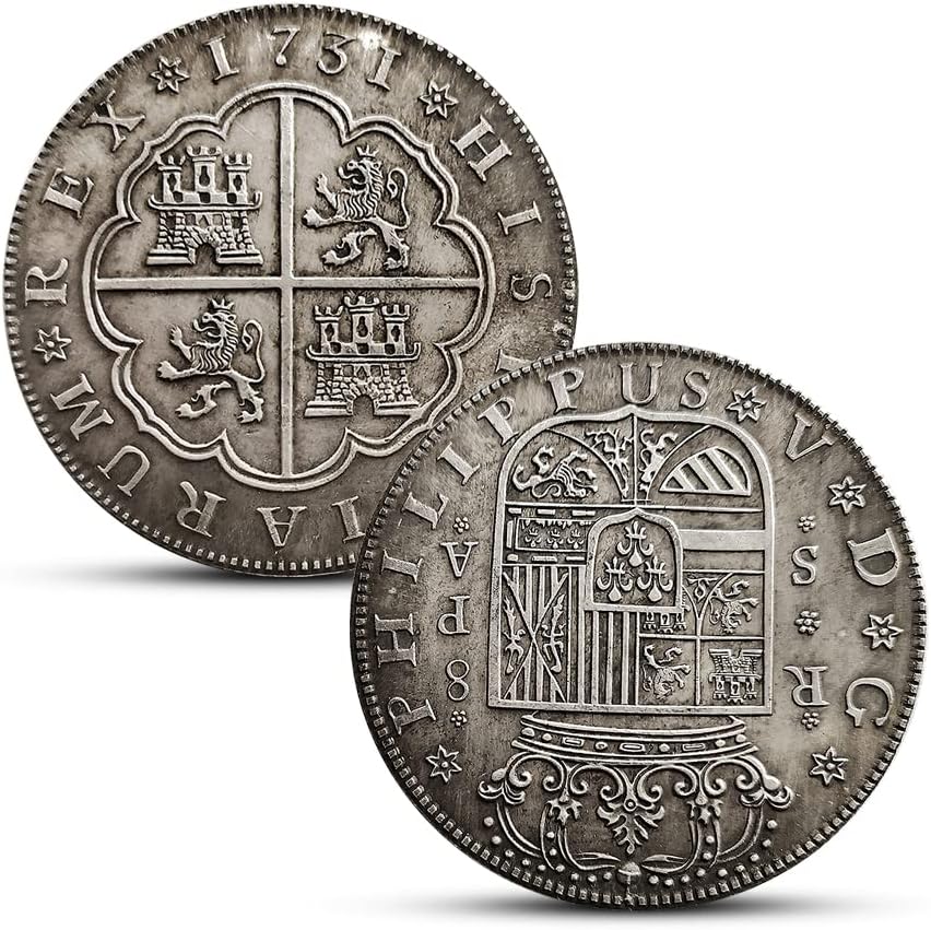 ХУ ХАЙ СЯ 1731 Испански Антични Монети Сребърен Долар Чуждестранни Монети на Филип V Сребърни Кръгли Сребърни Монети