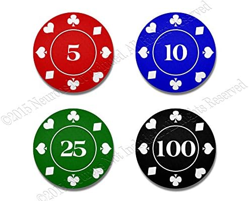 Набор на каботажните за покер чипове Neurons Не дойде В Комплект - Комплект от 4 теми от неопрен с Диаметър 3,5