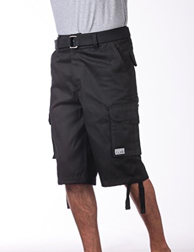 Мъжки къси панталони-карго от Памук кепър лента през Pro Club с колан - Обикновени, Големи и по-Високи Размери