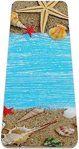 Siebzeh Beach Starfish Годишният дебела подложка за йога Премиум-клас, в екологично Чист Гумена подложка за здраве