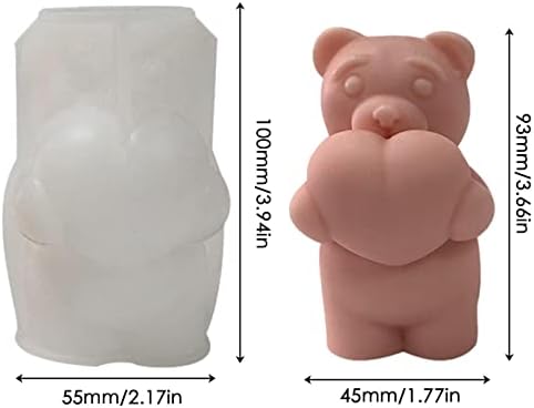 Силиконова форма LIPPSY 3D Bear | 3D Форми за Свещи Любов Bear от смола | Форма за извършване на Ароматерапията