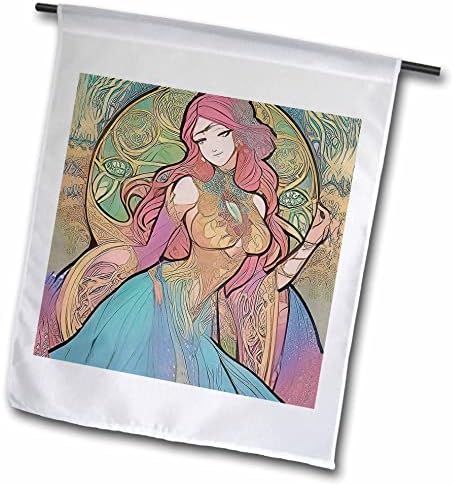 3розная жена в стил ар нуво. Атрактивен подарък за богинята на танца и радостта в стил фентъзи - Знамена (fl-376055-2)