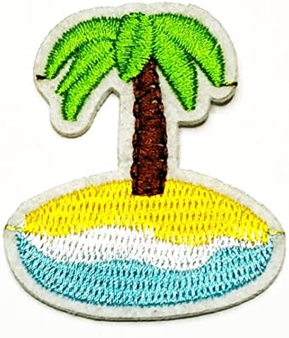 Салфетки Плюс 3шт. Дърво за шиене на желязо, на бродирани петна кокосови палми тропически плаж карикатура мода стикер