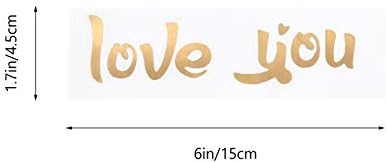 PRETYZOOM Стикер със Златно Фолио Love You, Метална Табелка с Буквите от Азбуката, Декоративни Самозалепващи Уплътнителни