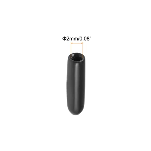 Защитно покритие за винтови резби Rebower, Гумени Капачки [за винт, Болт] - диаметър 2 мм / Черен / 200 бр.