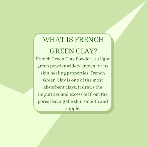 Френска прах от зелена глина от meesha | 100 g (3,5 oz) | Натурална пудра на прах от зелена глина | Веганская