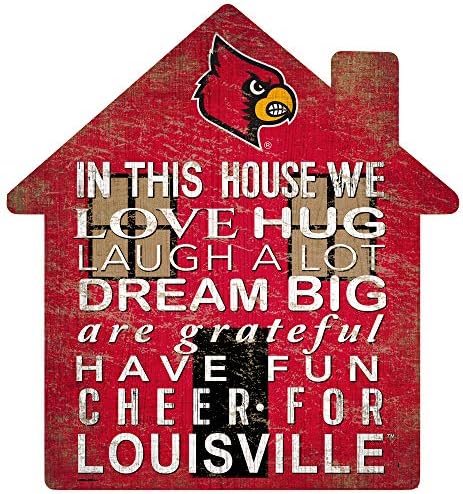 Фен Creations NCAA Louisville Кардиналите Унисекс Знак Louisville House, Отборен Цвят, от 12 см