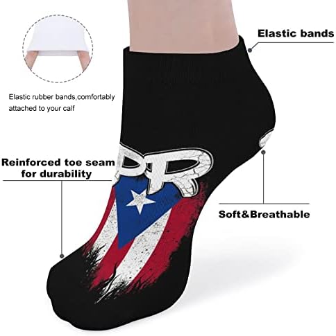 Чорапи за Щиколотках с Флага PR Пуерто-Рико, Спортни Чорапи за бягане с Дълбоко деколте за мъже и Жени