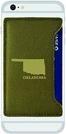 Здрав Платно Държач за карти мобилен телефон от Оклахома-Форма на щата -Маслина