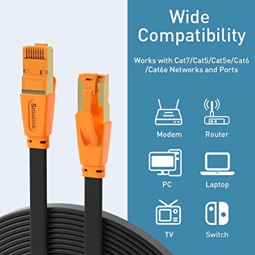 Кабели Ethernet Мрежов кабел Cat8 с дължина 3 метра, Къси кабели за локална мрежа с Позлатени конектори RJ45, Екраниран,