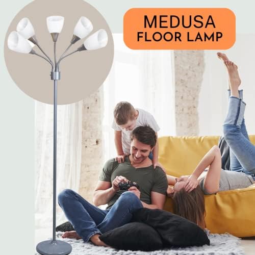 Модерен под лампа с няколко глави LIGHTACCENTS - Medusa 5 Light Standing Лампа Високо лампа за Спални с 5 Позиционируемыми