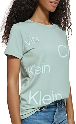 Дамски Ежедневни Тениска на Calvin Klein от Futon Фланелка с къс ръкав с Логото на Ск