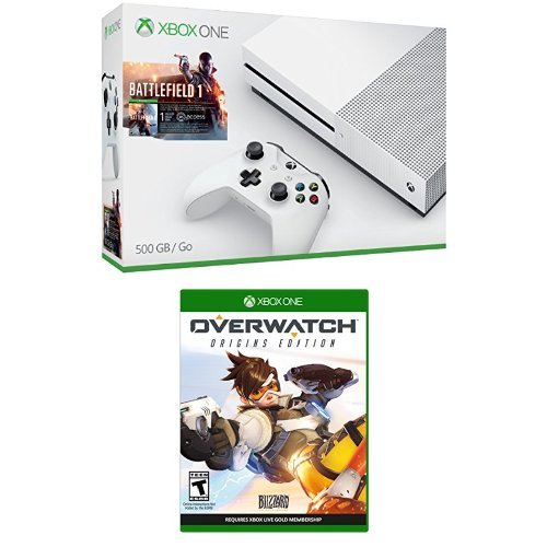 Конзола Xbox One S обем 500 GB - Комплект Battlefield 1 + Overwatch - Игра Origins Edition