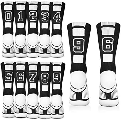 Чорапи за екипажа с Потребителски Номер на екипа ChalkTalkSPORTS | Спортни Чорапи в Черен Цвят | Изберете Вашия