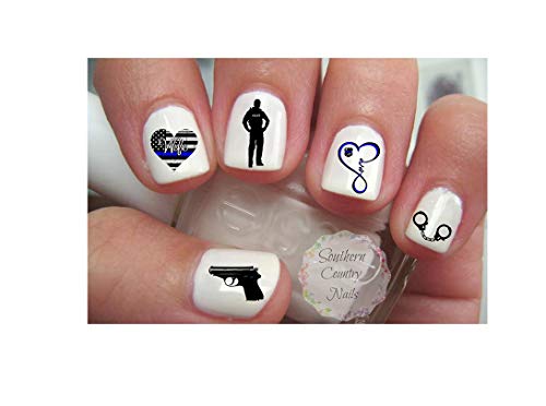 Общи стикери за нокти - етикети за дизайн на ноктите Полицейска съпруга