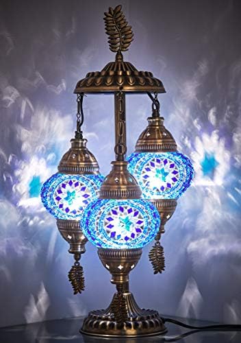 DEMMEX Зашеметяващ 3 Глобус Турски Марокански Бохемски Маса, Нощно Шкафче, нощна светлина, лампа с северноамериканската