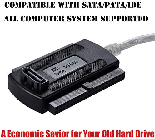 Warmstor SATA/PATA/IDE Твърд диск към USB 2.0 Адаптер Кабел Конвертор за 2,5 3,5Твърд диск HDD и SSD с външния източник