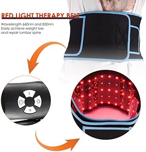TOPQSC Инфрачервен колан за лечение на червена светлина за облекчаване на болката, 20 W за Домашно Носене Подложка
