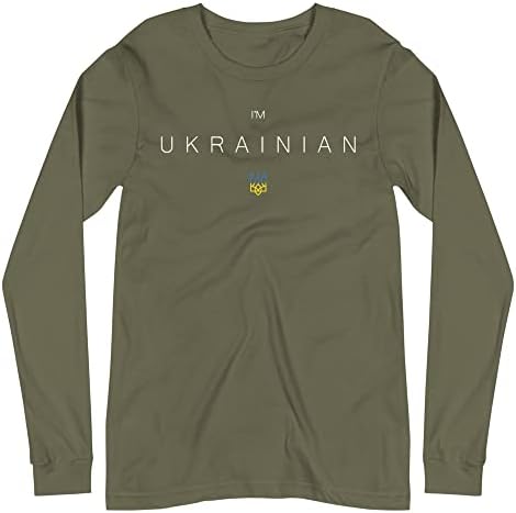 Banisiworld Аз украински Зеленский Украйна - Малък Жълто-Синя Тениска Унисекс с Тризъбец и Дълъг ръкав