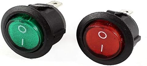 Нов Lon0167, 2 броя, Червено-Зелен индикатор SPST, кулисный ключ за променлив ток с 250V6A на 125V10A (2 Отделни