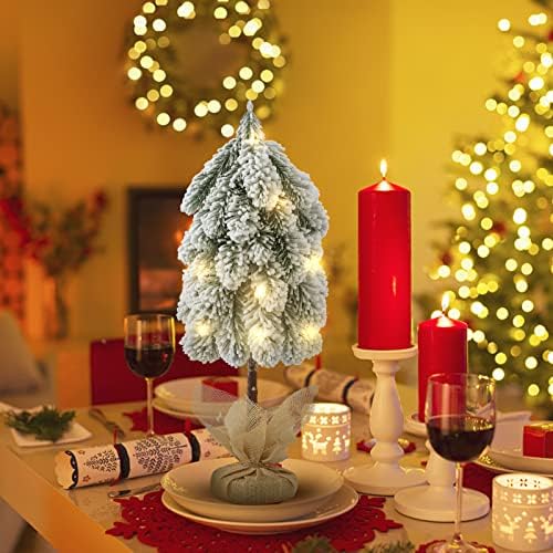 САЙ Super Bang Малка Мини коледно дърво, малка Изкуствена бяла Настолна Коледна Елха, Украса за Дома за партита,