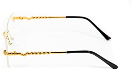 Улични Трикотажни Мъжки слънчеви Очила в Златна Рамка King Snake Без рамки С Прозрачни Лещи в стил Хип-Хоп Лукс