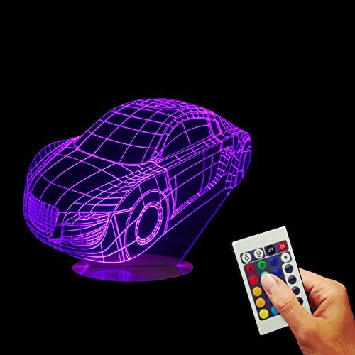 3D Илюзия LED Акрилни Кола Кола Дървени База Настолна Лампа USB, Дистанционно Управление нощна светлина