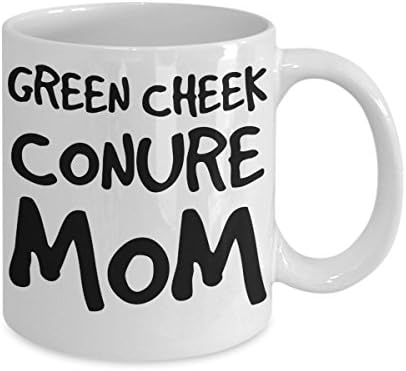 Чаша Green Писма Conure Mom Mug - Бяла Керамична Чаша за чай и кафе на 11 грама - идеален За пътуване И подаръци