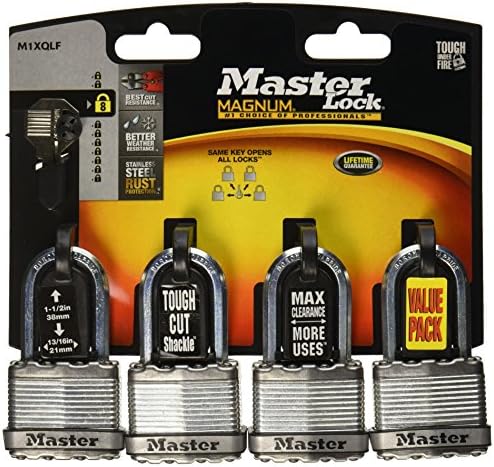Окачени заключване MASTER LOCK Company M1XQLF 4PK 1-3/4 MAG LG, 1 Опаковка