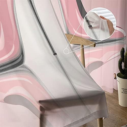 ZYSWP Розова Прозрачна завеса за спални за момчета и момичета, Газовата завеса за всекидневна, кухня (Цвят: A, Размер: