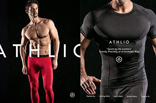 ATHLIO, 3 Опаковки Мъжки Тренировъчни Тениски Без Ръкави, Компресия Ризи за джогинг Суха Засаждане, Спортна Риза