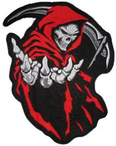 Нашивка Grim Reaper (Червена) 16 cm x 13,5 см (6 1/4 x 5)