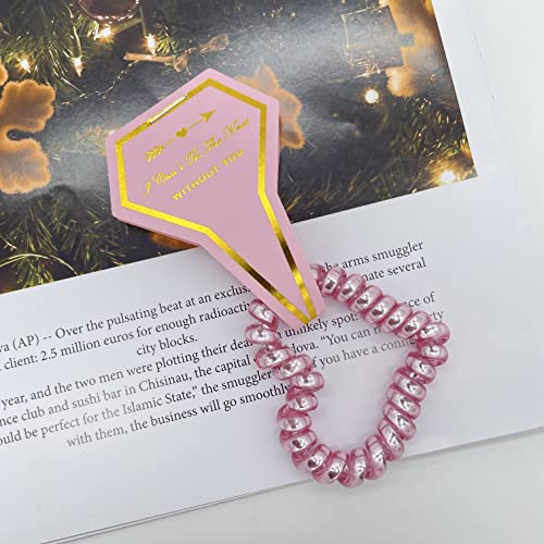 15 Опаковки подарък за шаферките -Дъвка за коса във формата на сърце с карта с форма на диамант - Красив подарък