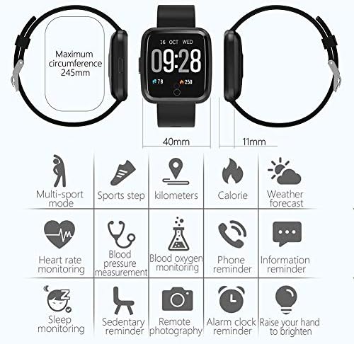 SDFGH Часовници с фитнес на тракера - Спортни smart-Часовници, монитор на сърдечната честота, следи Кръвното налягане,