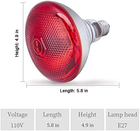 Обновена лампа близкия Инфрачервена светлина Мощност 150 W, Устройство за Червена Светлина, Червена Топлинна Лампа,