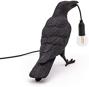 Лампа във формата на готически Враните, Скъпа Настолна лампа под формата на Черни Гарвани с USB-линия, Уникална