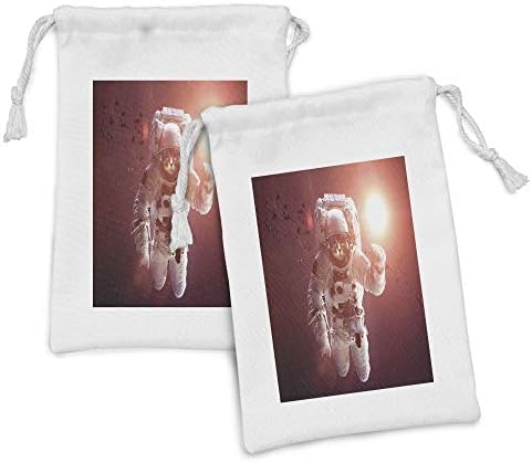 Текстилен Калъф Ambesonne Space Котка, Комплект от 2 теми, Домашна котка в космоса на Планетата Метеора Галактика