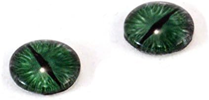16-миллиметровые Драконови очи в Зелени и Сиви Кабошонах, Покрити със Стъкло, за Фантазийных Художествени Куклено