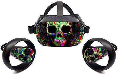 Vinyl Стикер Wodoys Skins за слушалки Oculus Quest VR и своята практика за контролери - Колоритен Череп