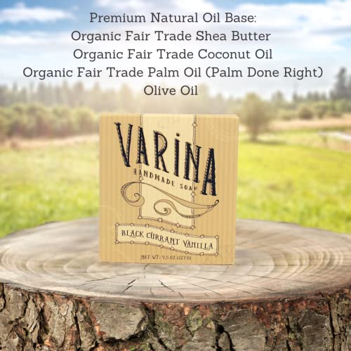 Естественият сапун Varina Black Currant Vanilla Bar Сапун - Нежно Почистване за Чувствителна кожа, Сладко и ванилов