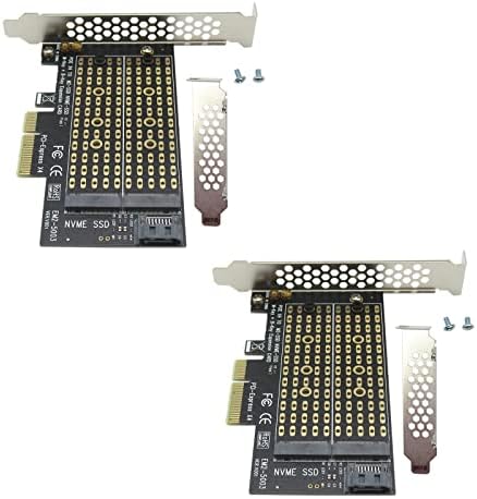 Чисто нов! 2 бр. Двоен адаптер M. 2 PCIe M. 2 NVME (M ключ) и M. 2 SATA (B/B + M ключ) SSD за PCI-e 3,0x4 Карта