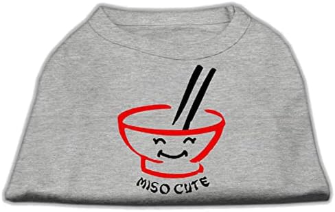 Mirage Pet Products 12-Инчови Тениски с Хубав Трафаретным принтом Мишо за домашни любимци, Среден, Сив
