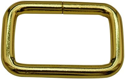 Amanaote Златна 1 X 0,6 Вътрешен Размер, Несварная Правоъгълна Тока за колан, опаковки от 8