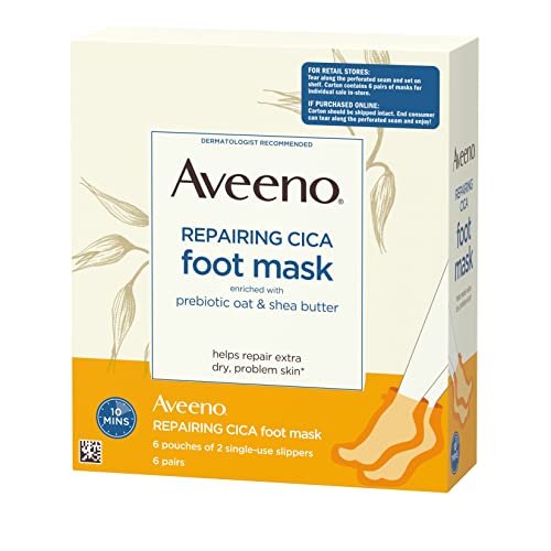 Лечебното маска за крака Aveeno CICA с Пребиотици от Овесени ядки и масло от шеа, Хидратиращи Маска за лице, за
