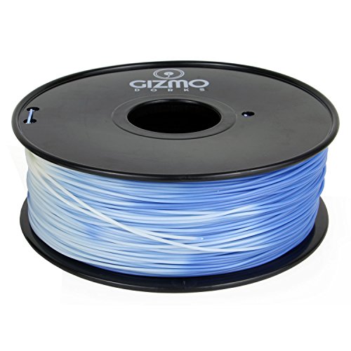 ABS-конец Gizmo Dorks 3 мм (2,85 мм), 1 кг за 3D-принтери, Промяна на цвета от син в бял